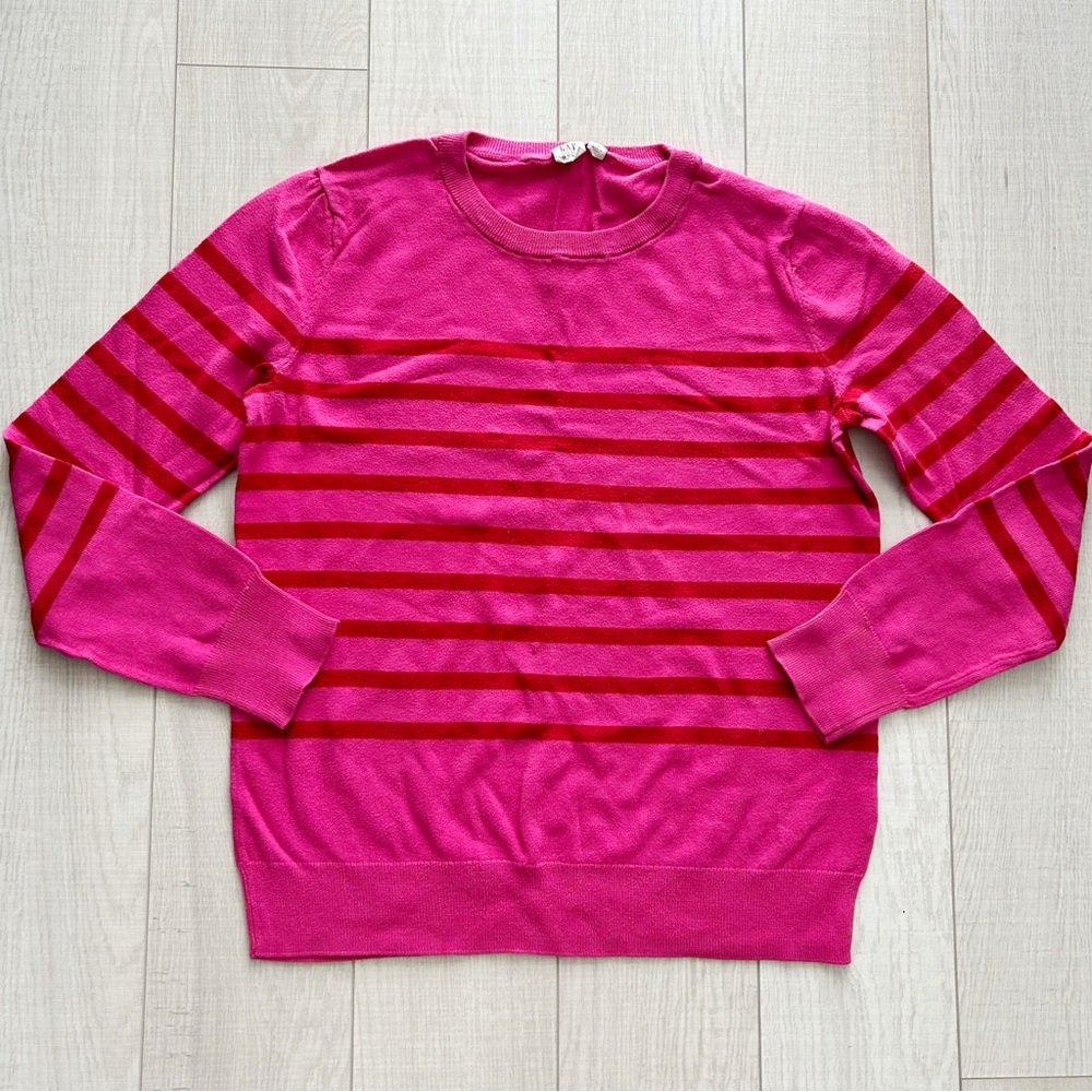 Pink and red striped sweater